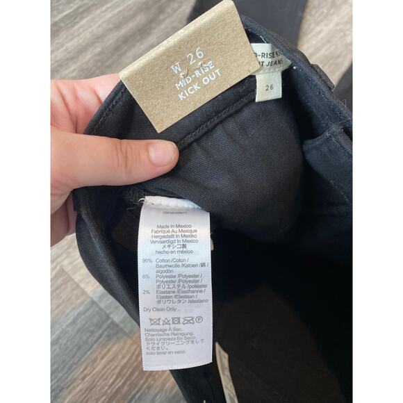 NWT Madewell Kick Out Crop Jeans in True Black Wash: Coated Edition Size 26 - Picture 7 of 8